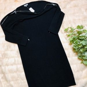 Neiman Marcus Black Asymmetrical Dolman Sleeve Dress